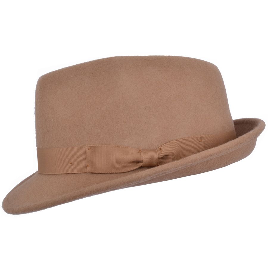 Maz Wool Crushable Trilby Hat, Camel
