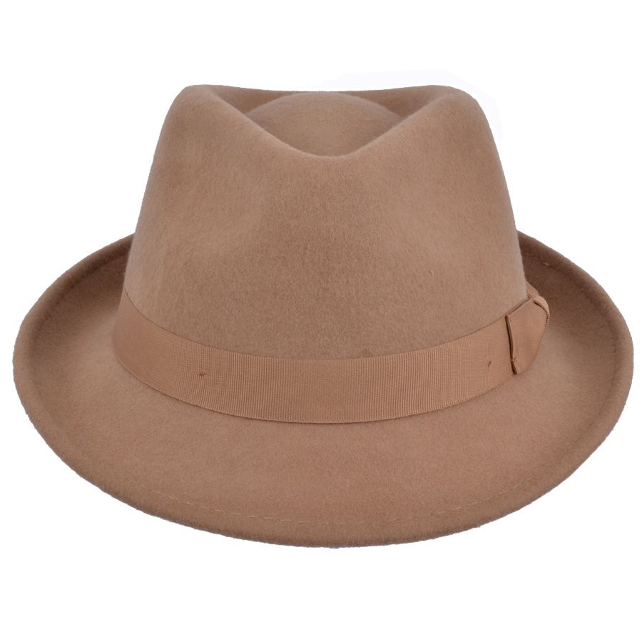 Maz Wool Crushable Trilby Hat, Camel