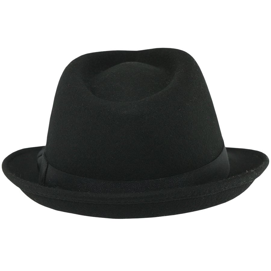 Maz Crushable Wool Felt Trilby Hat, Black