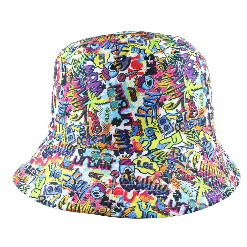 Maz Reversible Lol Pattern Fisherman Bucket Hat