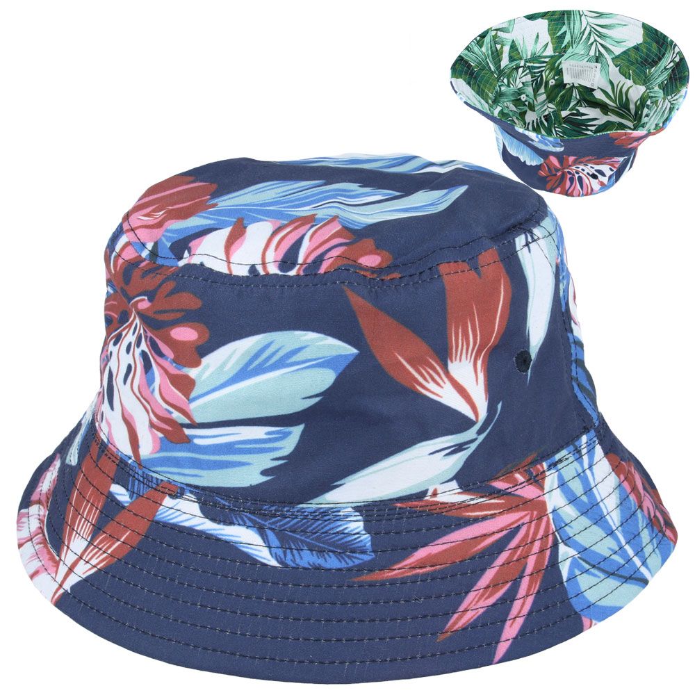 Carbon212 New Monstera And Palm Leaves Bucket Hat