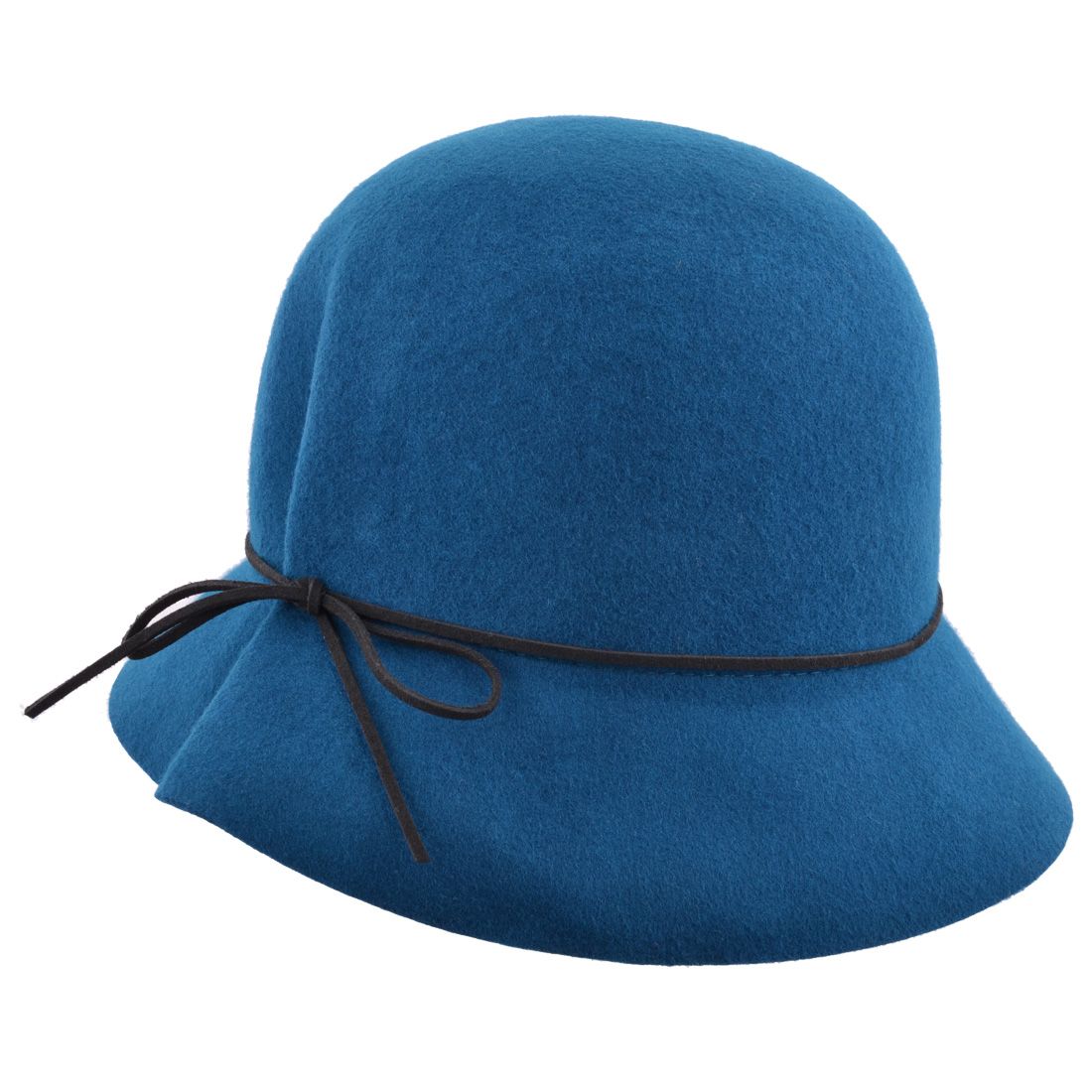 Wool Felt Cloche Hat With Thin Bow