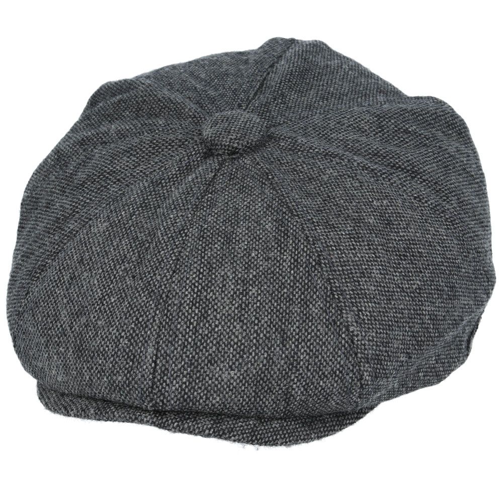 Maz Tweed 8 Panel Newsboy Cap With Elastic At The Back