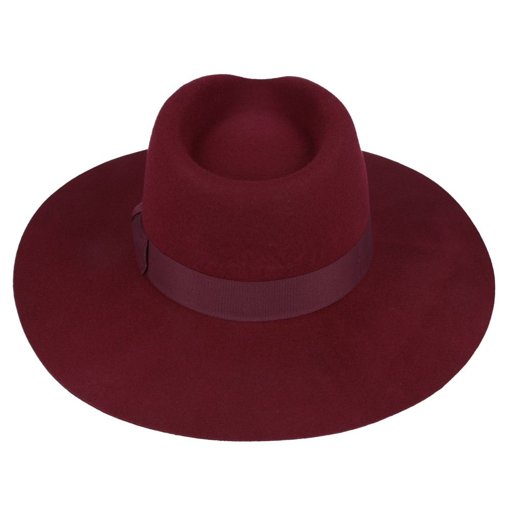 Maz Stiff Wide Brim Wool Fedora Hat
