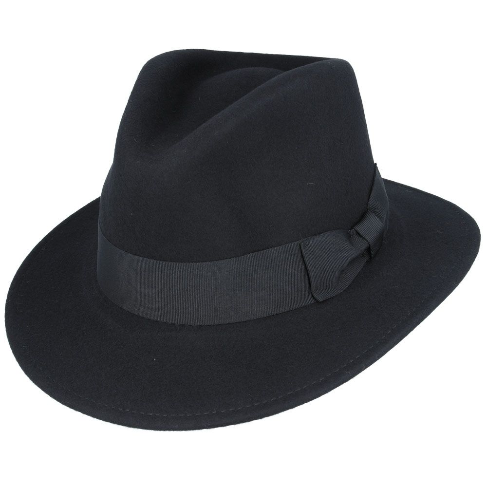 Maz Wool Felt Crushable Fedora Hat