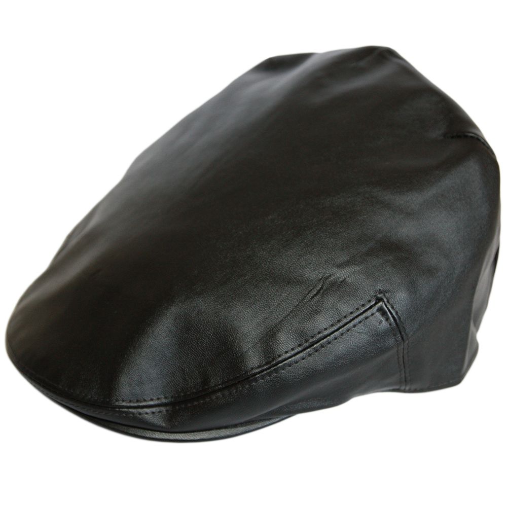 G&H Leather Look Flat Cap