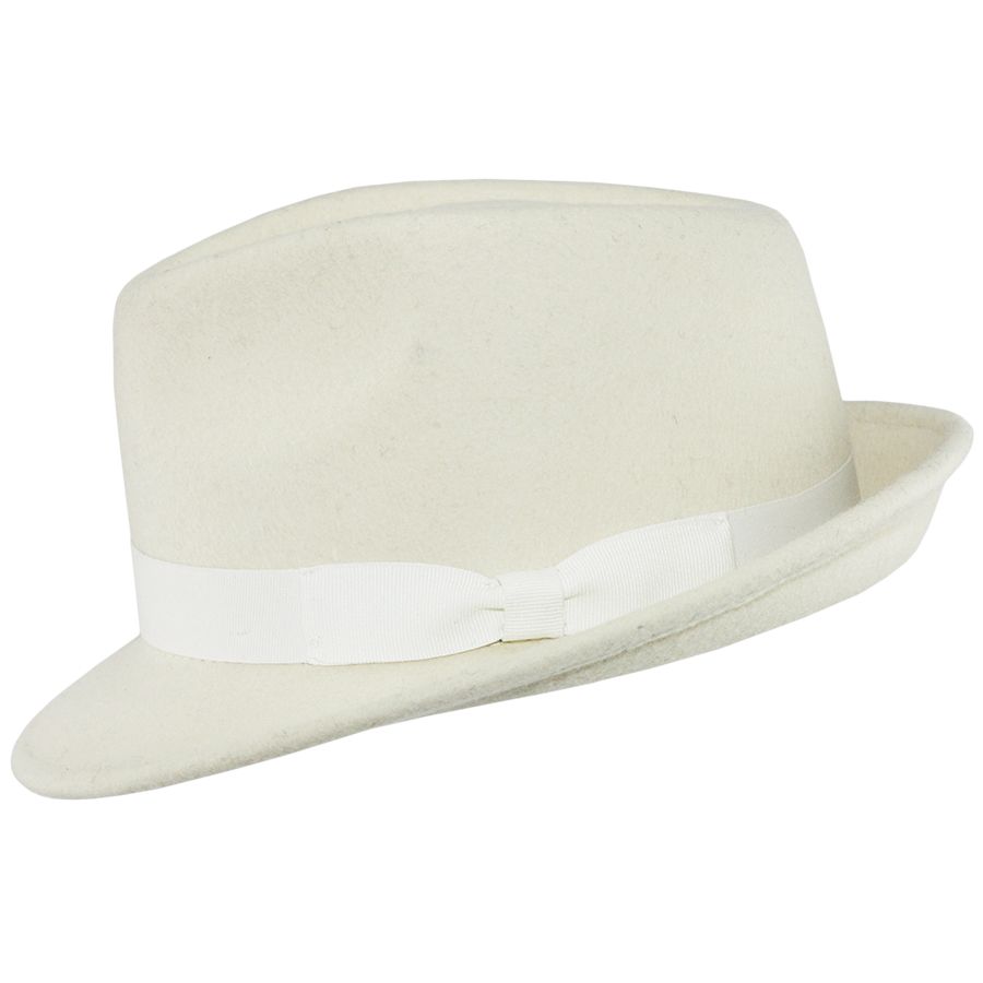 Maz Crushable Felt Trilby Hat, White