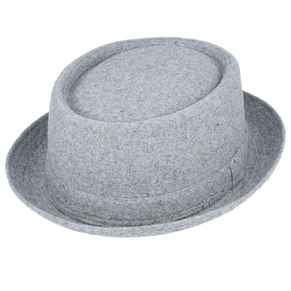 Maz Wool Pork Pie Hat, Grey