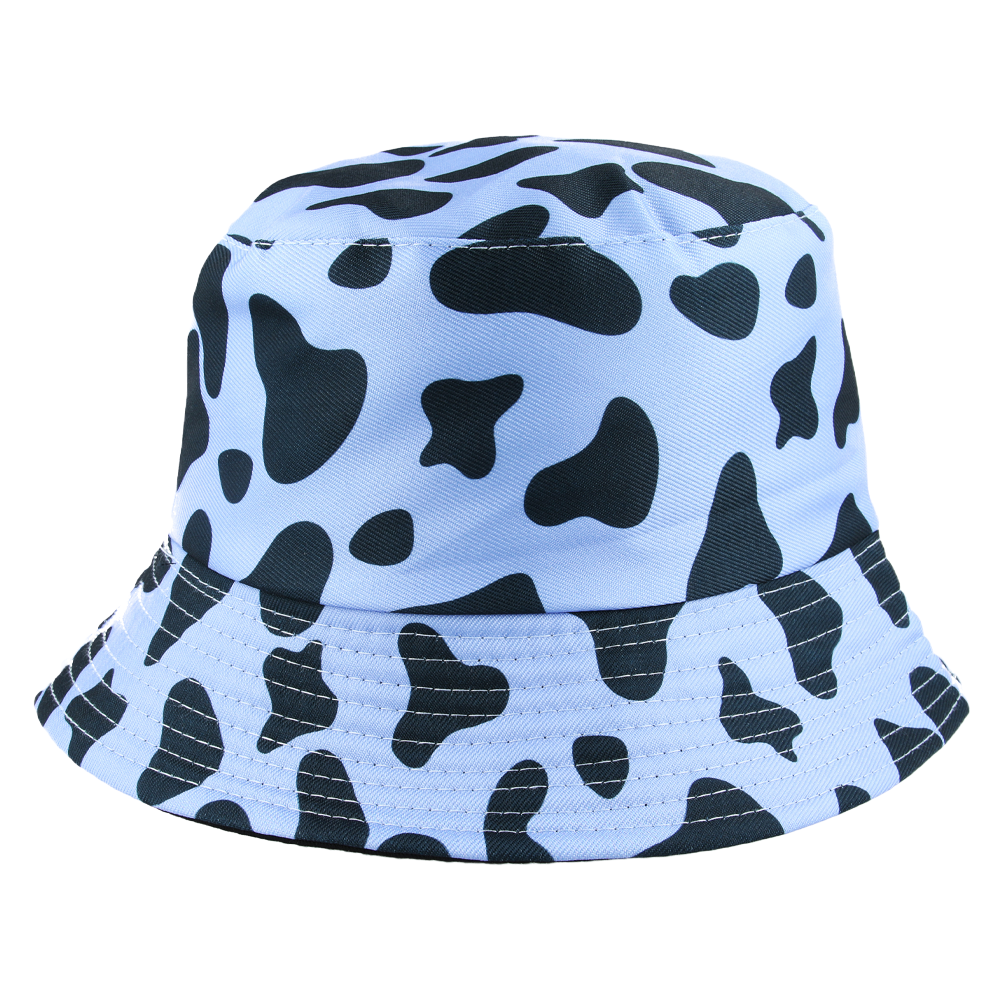 Maz Reversible Cow Print Pattern Fisherman Bucket Hat