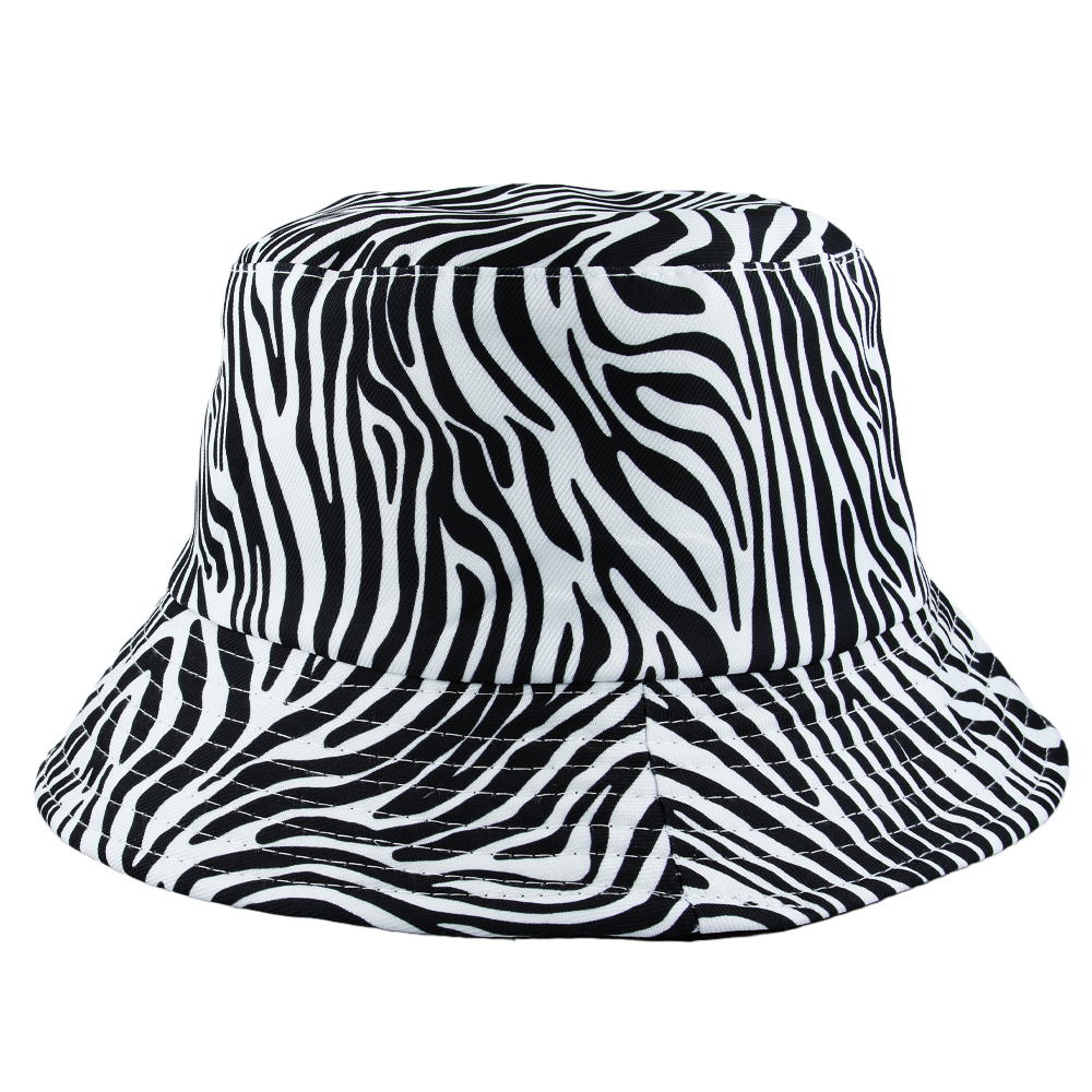 Maz Reversible Zebra Pattern Fisherman Bucket Hat