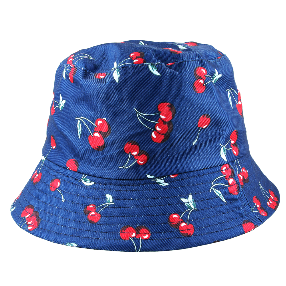 Maz Reversible Cherry Print Pattern Fisherman Bucket Hat