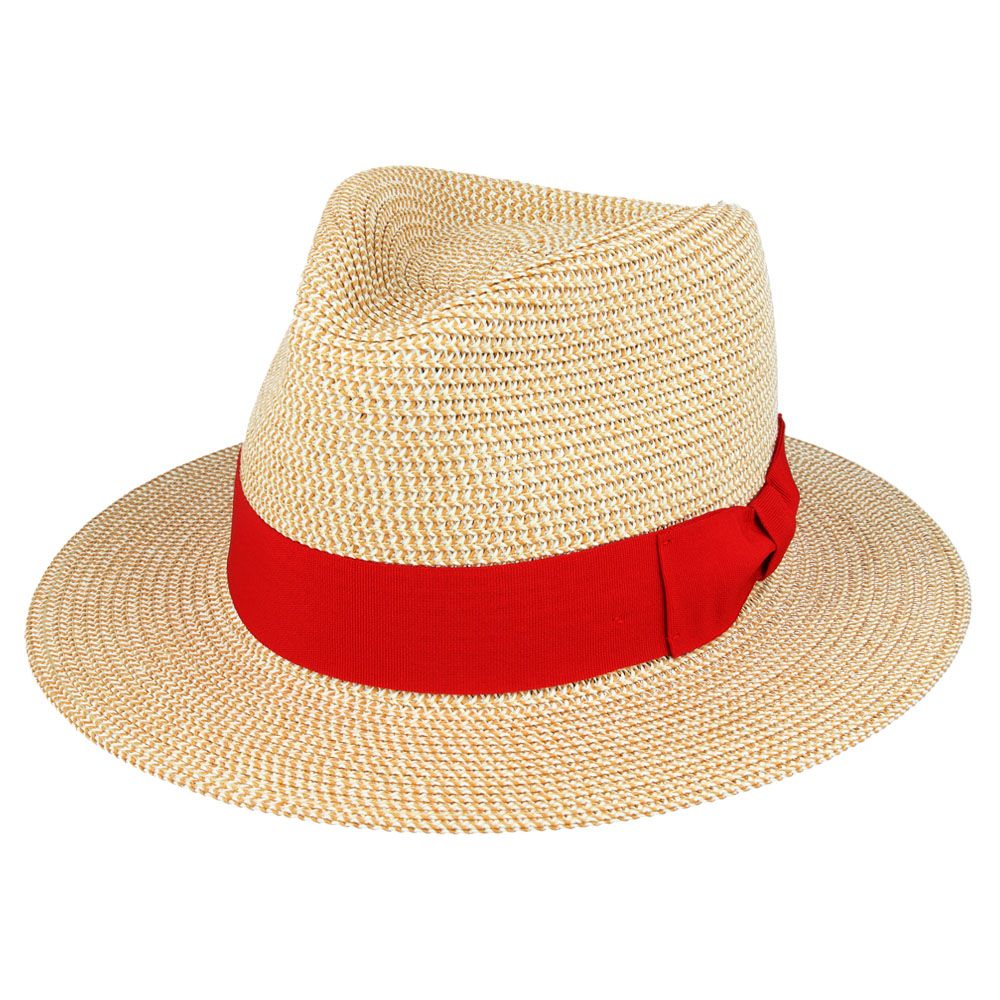 Maz Natural Straw Fedora Hat With a Band