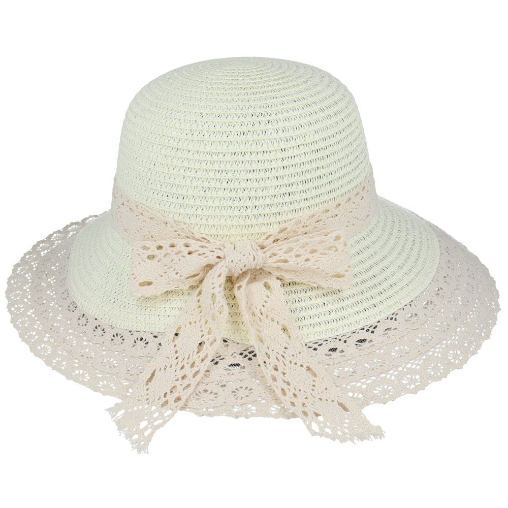 Maz Ladies Summer Sun & Beach Side Floppy Hat With Nice Lace Band & Bow
