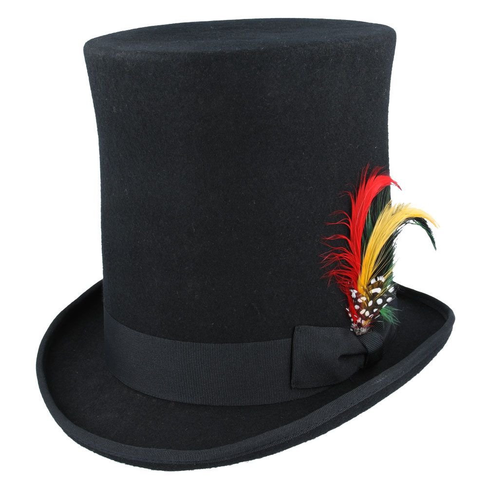 Maz Wool Felt Stove Pipe Hat, Black