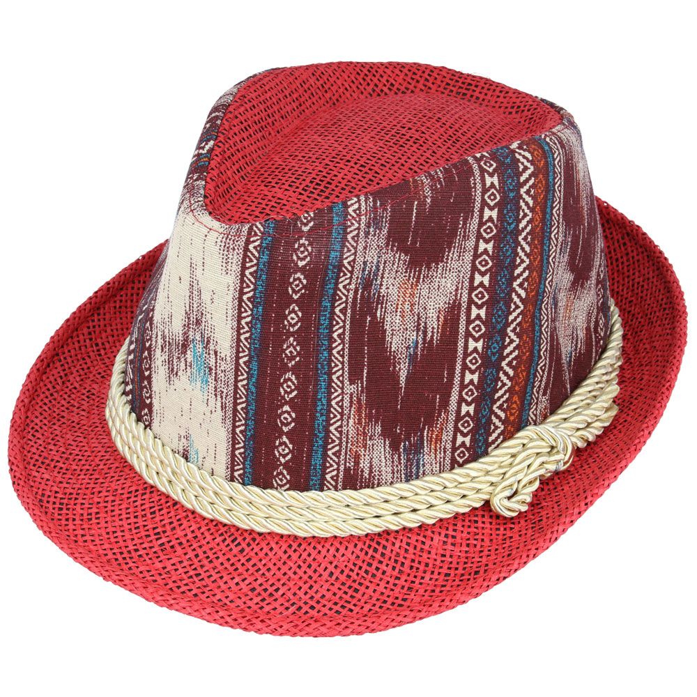 Maz Summer Paper Straw Aztec Trilby Hat