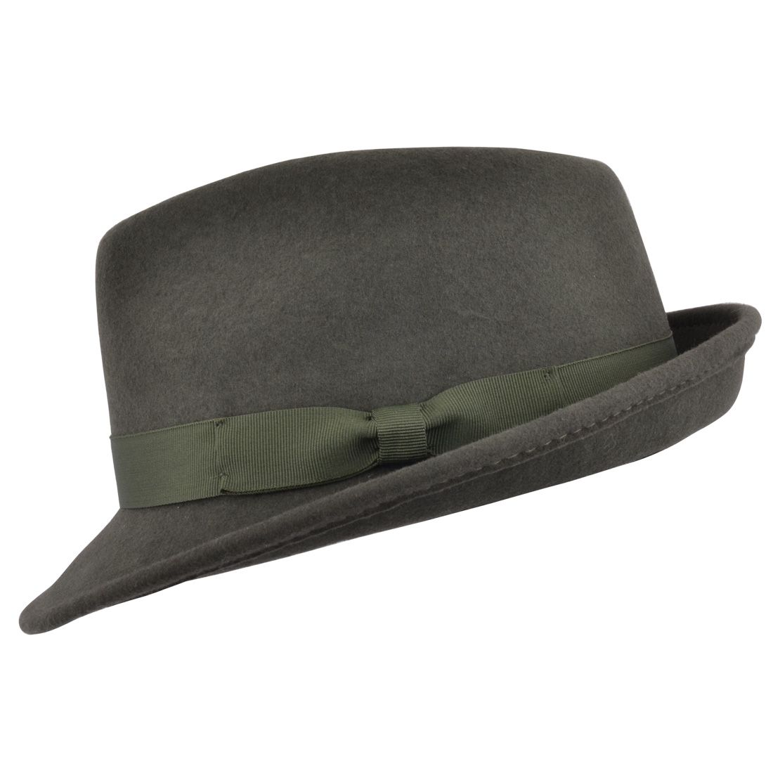 Maz Wool Crushable Trilby Hat, Dark Green
