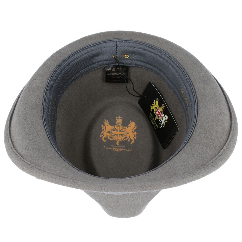 Maz Crushable Wool Trilby Hat, Grey