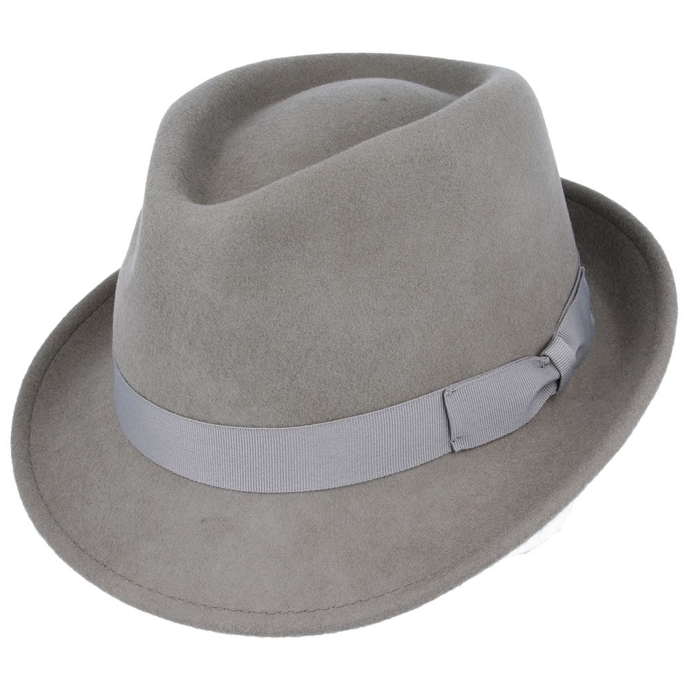 Maz Crushable Wool Trilby Hat, Grey