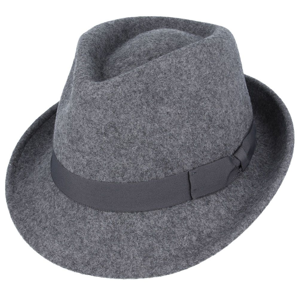 Maz Crushable Felt Trilby Hat, Mix Grey