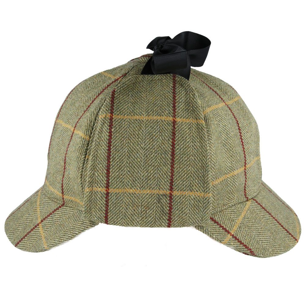 Maz Wool Check Tweed Sherlock Holmes Deerstalker Hat