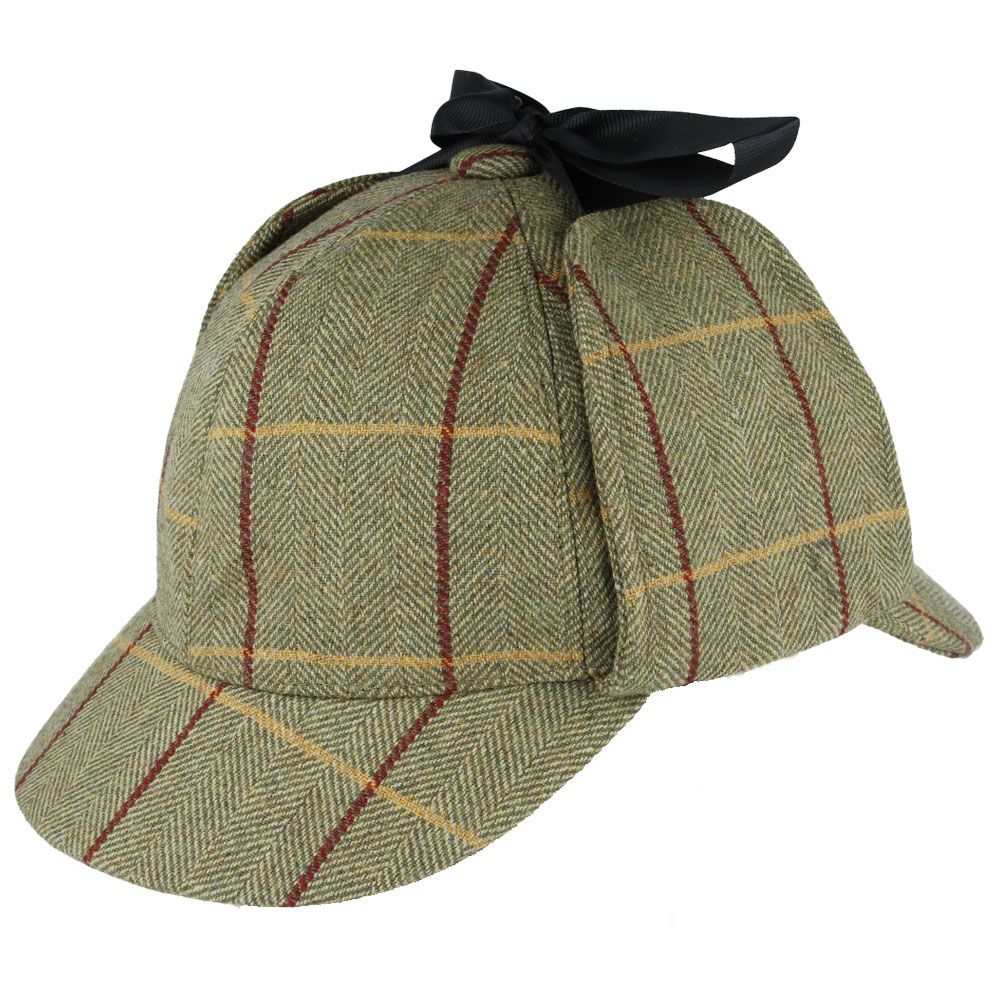 Maz Wool Check Tweed Sherlock Holmes Deerstalker Hat